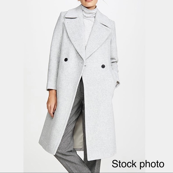 CLUB MONACO GREY WOOL DAYLINA KNEE LENGTH COAT - Picture 6 of 16